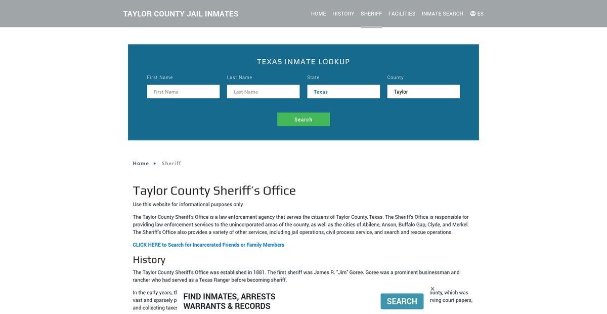 Preview of taylorjailroster.org