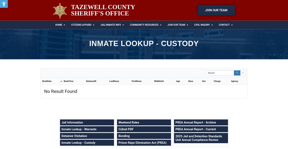 Preview of sheriff.tazewell-il.gov