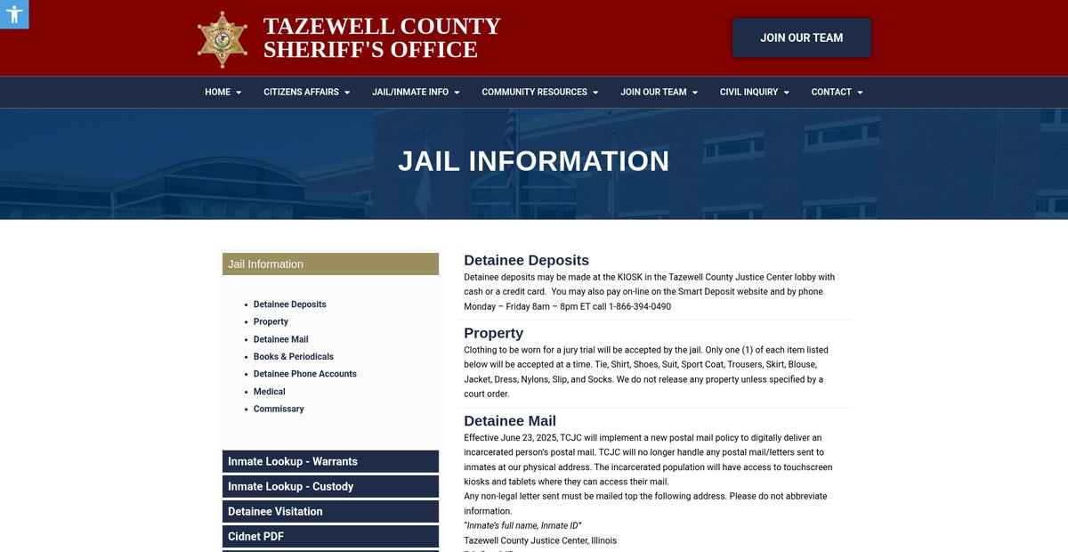 Preview of sheriff.tazewell-il.gov