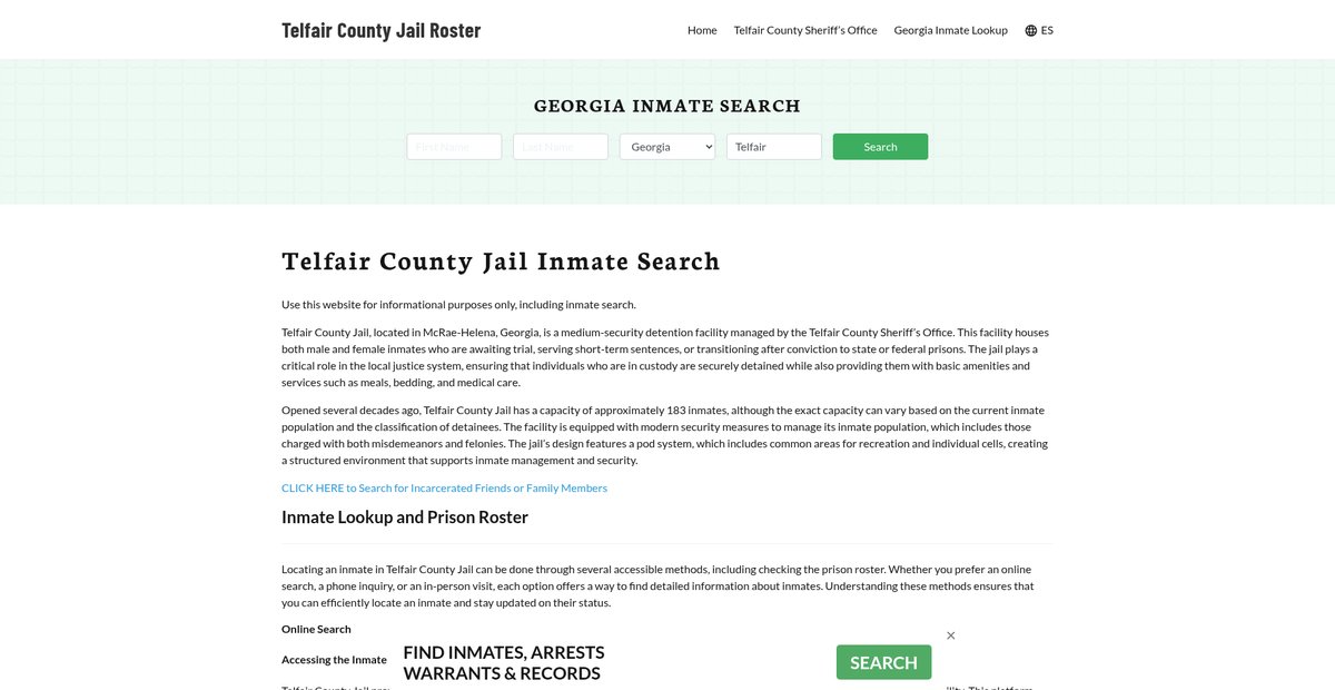 Preview of telfaircountyjail.org