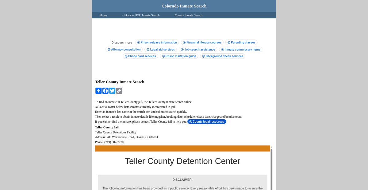 Preview of inmatesearchcolorado.org