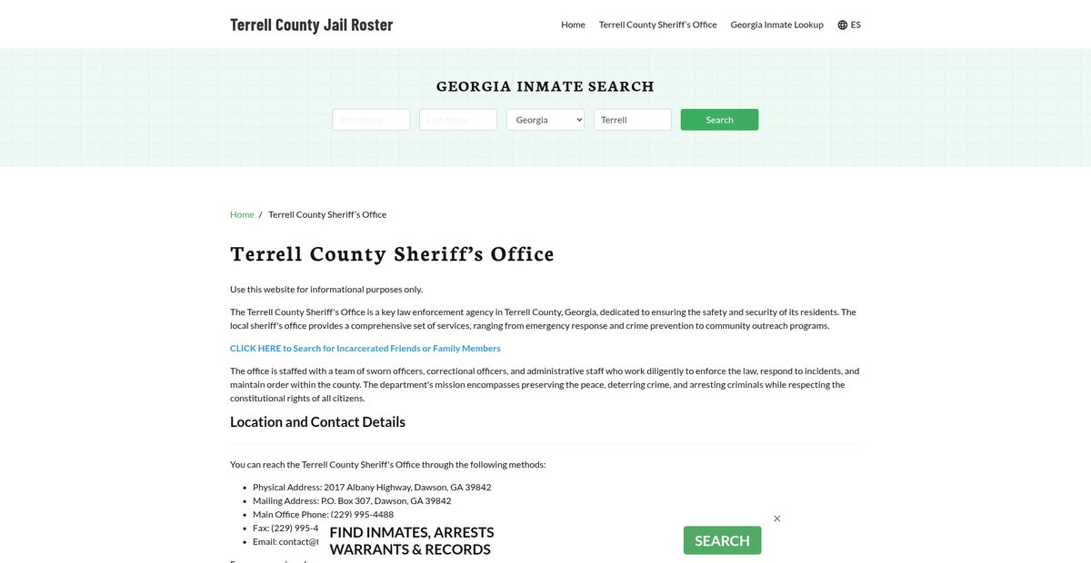 Preview of terrellcountyjail.org