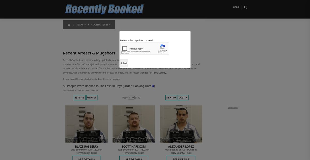 Preview of recentlybooked.com