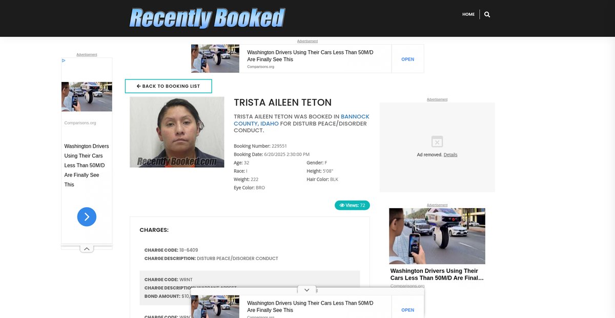 Preview of recentlybooked.com