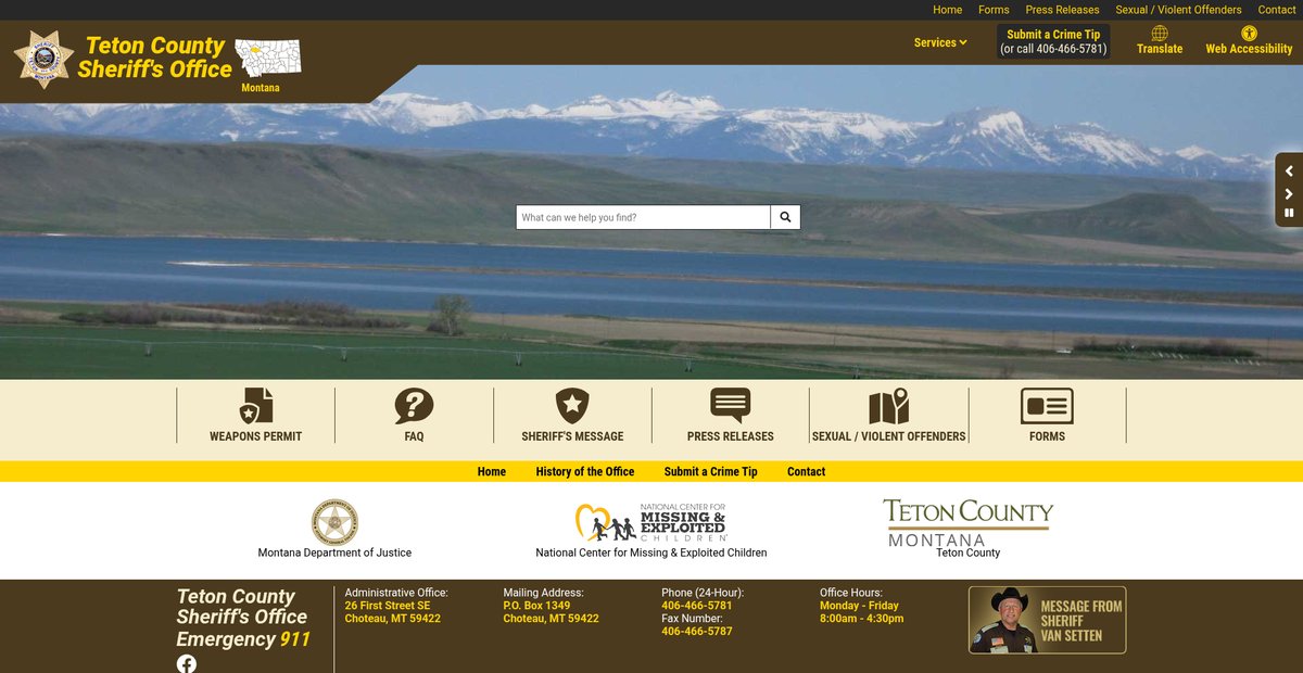 Preview of tetoncountysheriffmt.org