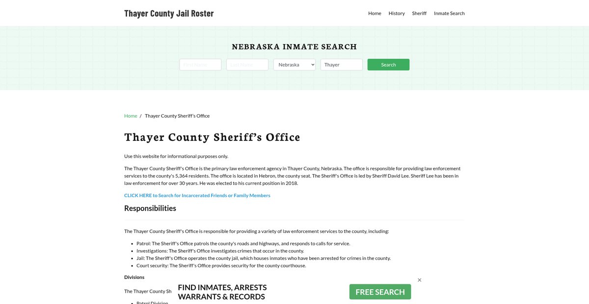 Preview of thayercountyjail.org