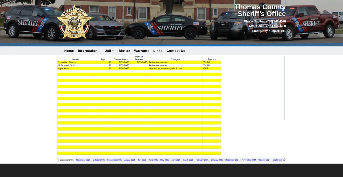 Preview of thomascountysheriffsoffice.com