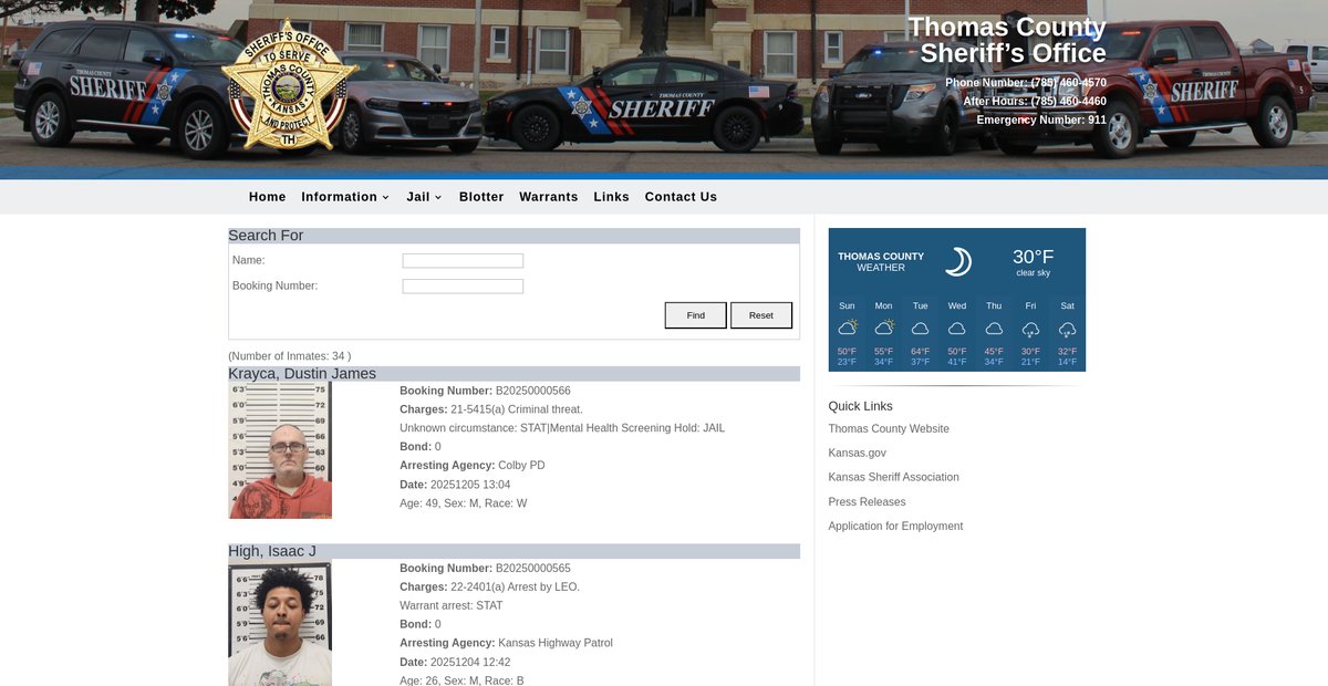 Preview of thomascountysheriffsoffice.com