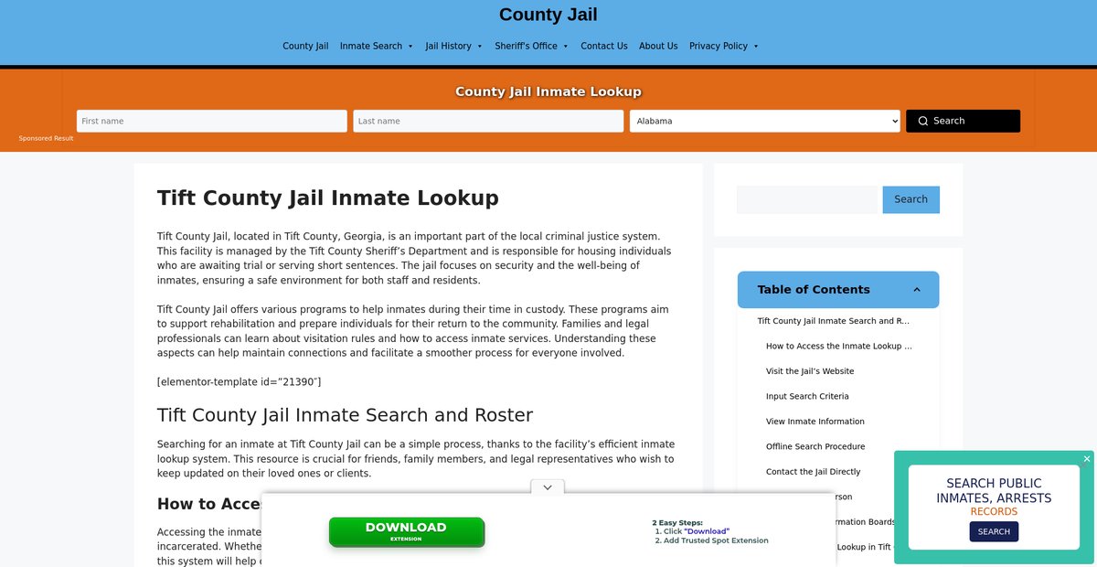 Preview of tift.countyjail.org