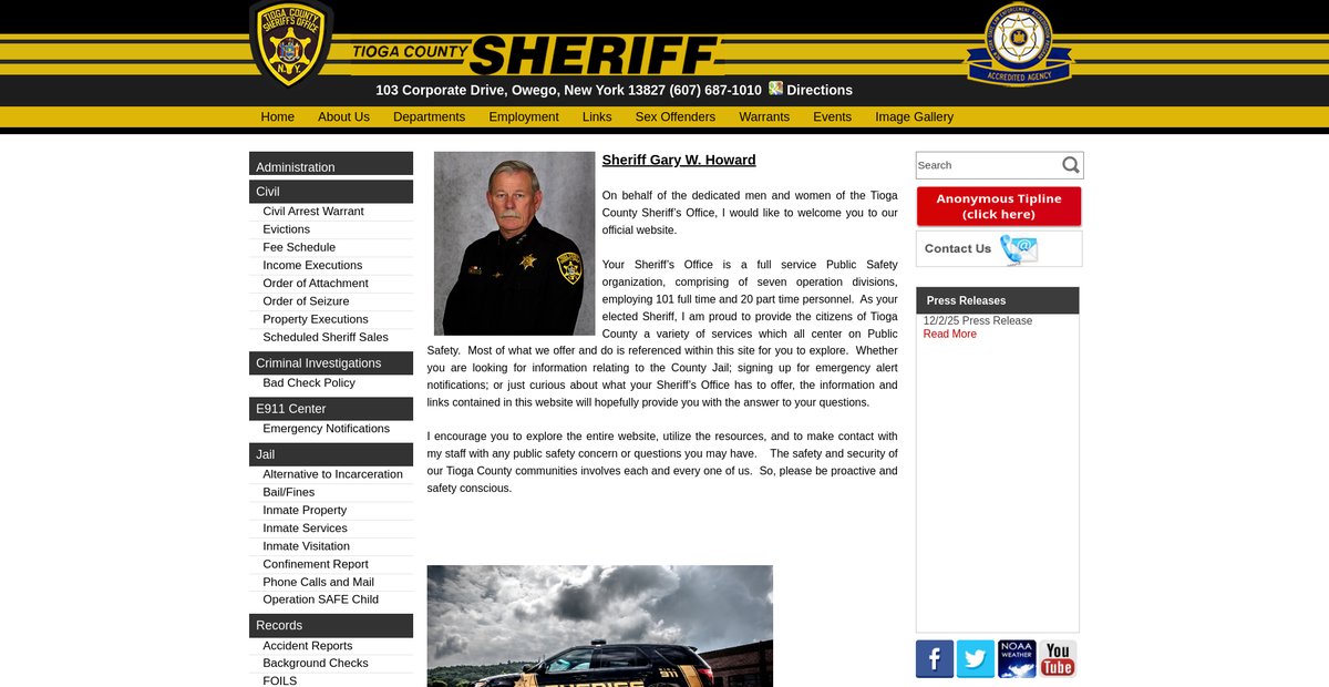 Preview of tiogacountysheriff.com