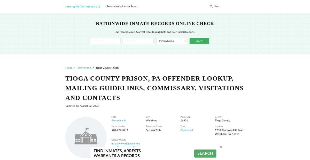 Preview of pennsylvaniainmates.org