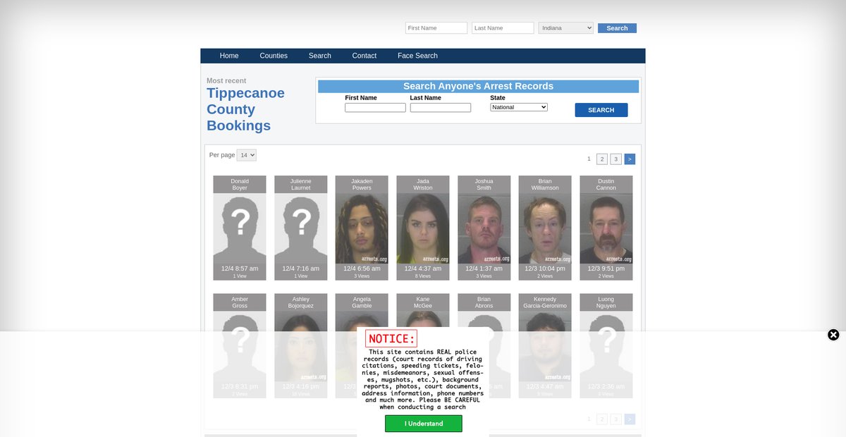 Preview of indiana.arrests.org