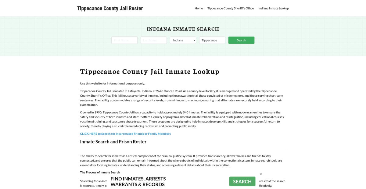 Preview of tippecanoecountyjail.org