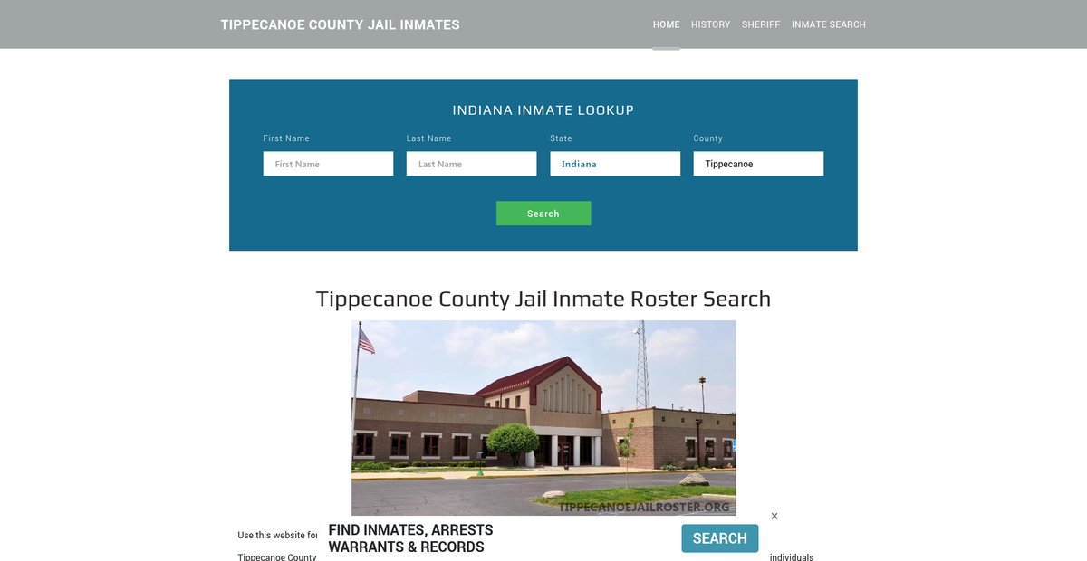 Preview of tippecanoejailroster.org