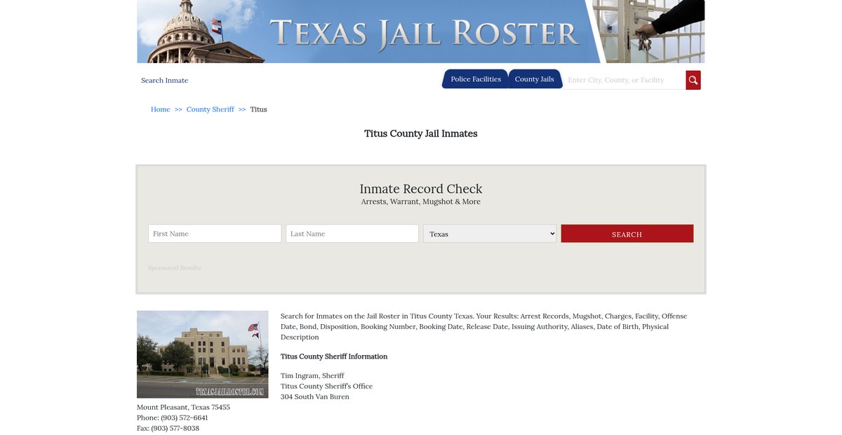 Preview of texasjailroster.com