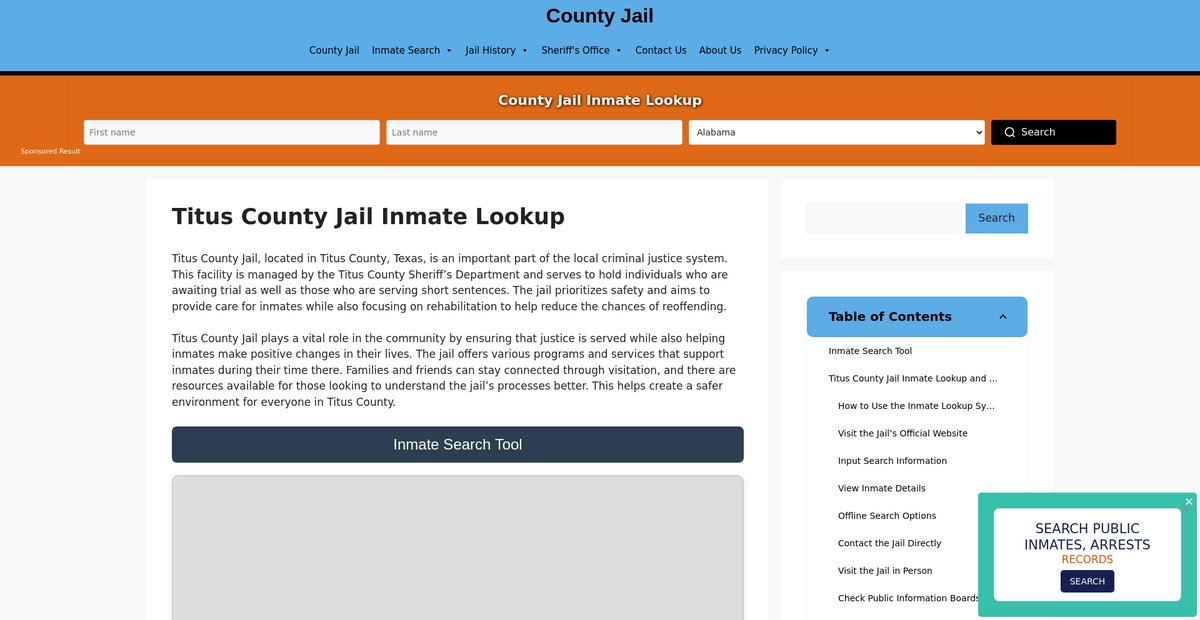 Preview of titus.countyjail.org