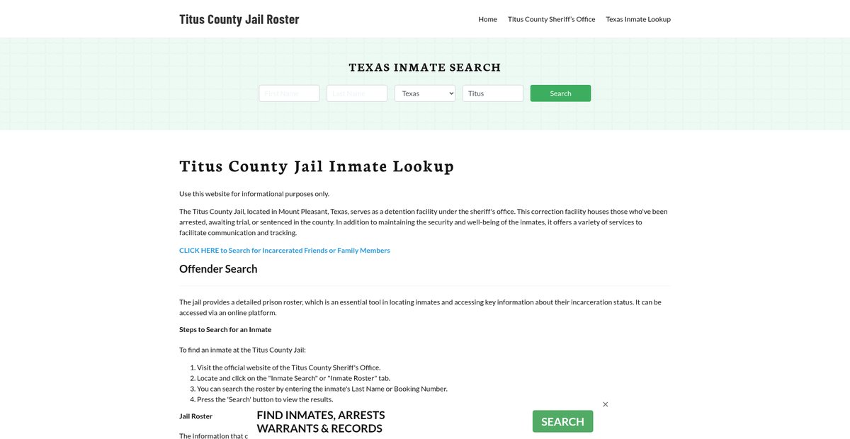 Preview of tituscountyjail.org