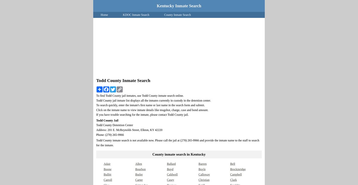 Preview of inmatesearchkentucky.org