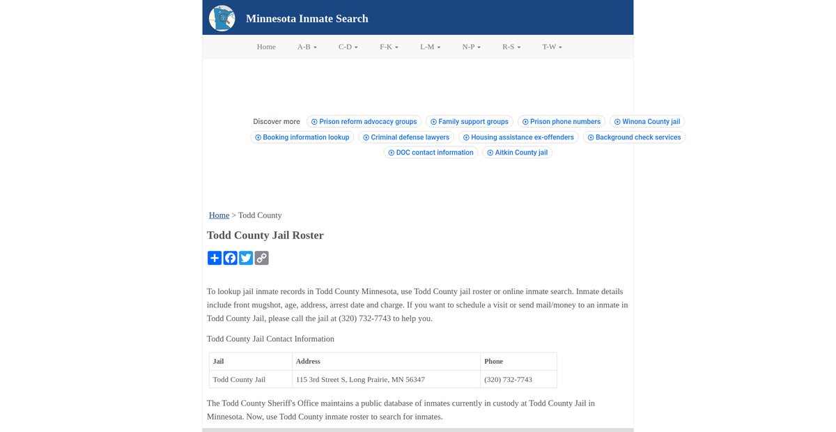 Preview of inmatesearchmn.org