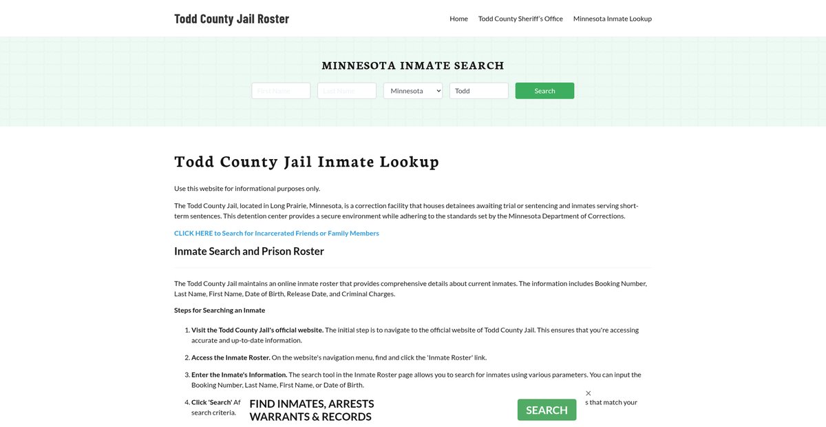 Preview of toddcountyjail.org