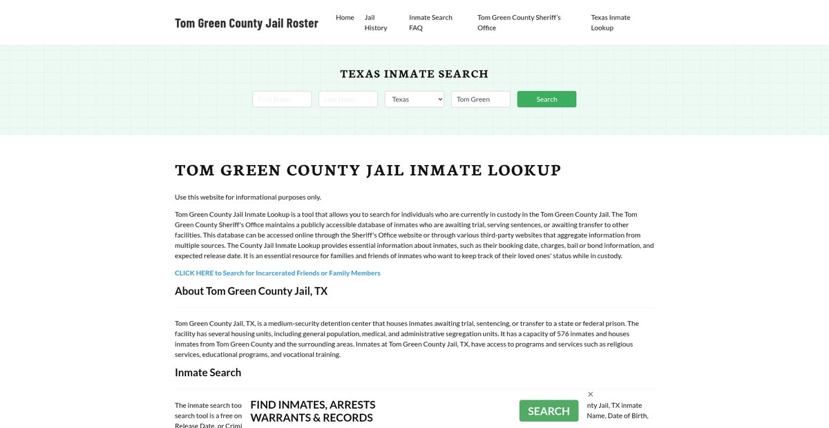 Preview of tomgreencountyjail.org
