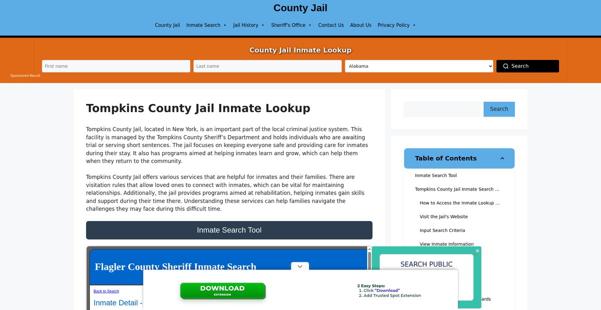 Preview of tompkins.countyjail.org