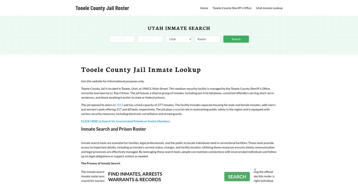 Preview of tooelecountyjail.org