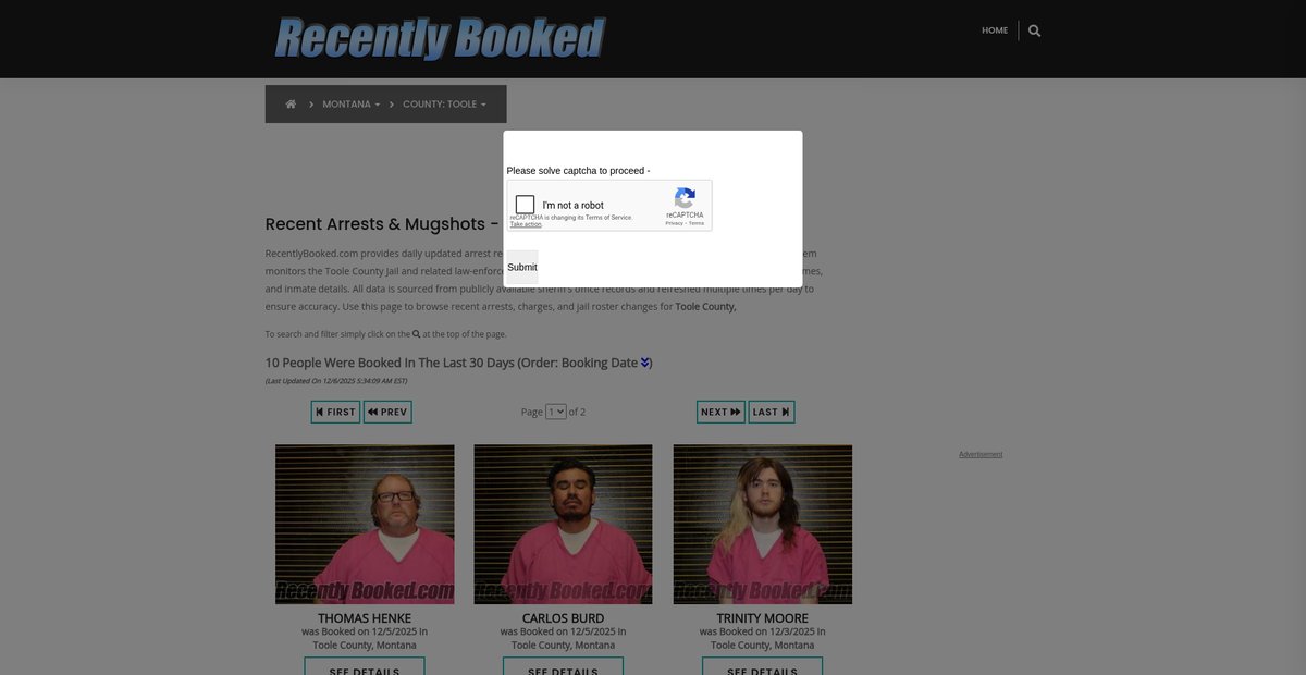 Preview of recentlybooked.com