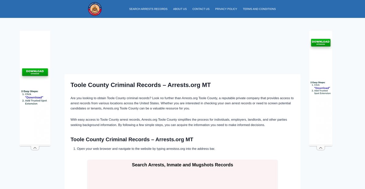 Preview of toole.arrests-org.com