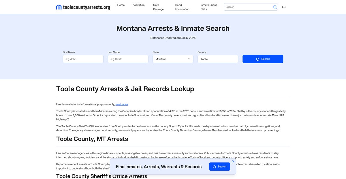 Preview of toolecountyarrests.org
