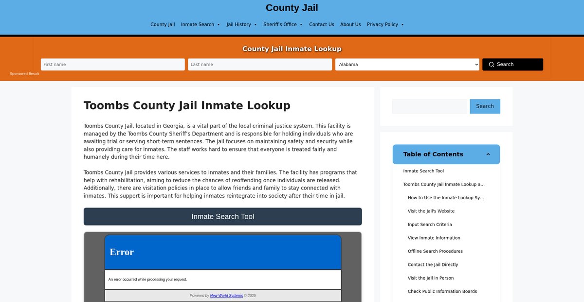 Preview of toombs.countyjail.org