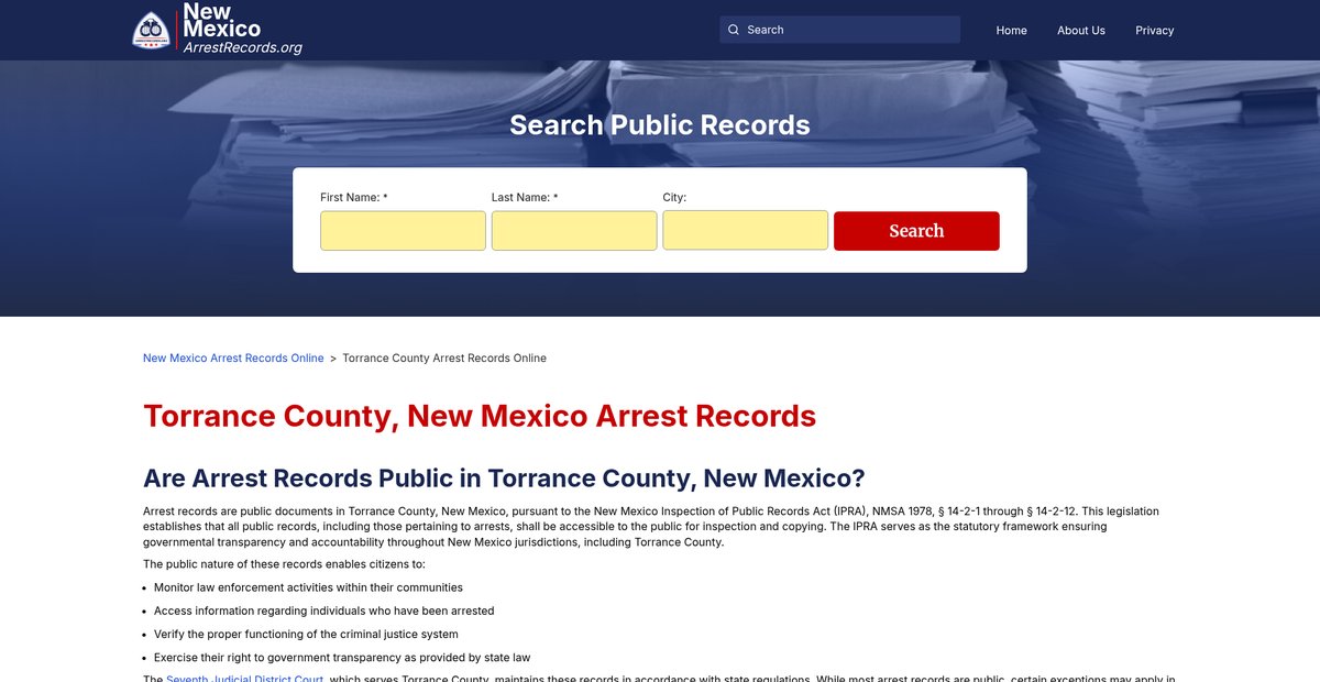 Preview of newmexicoarrestrecords.org