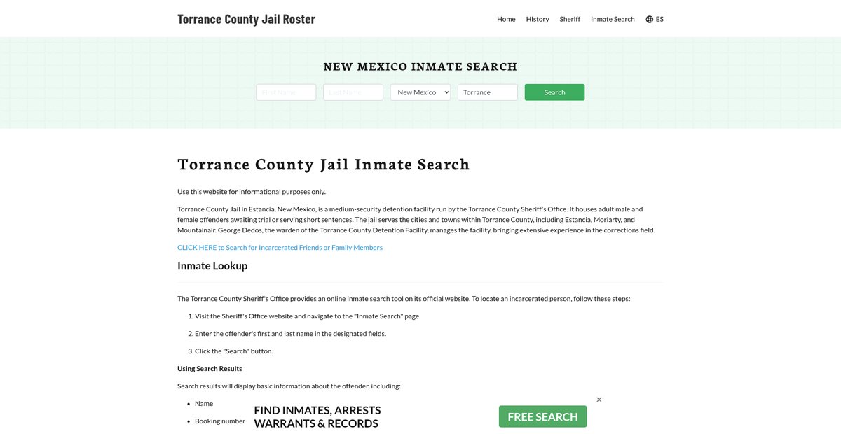 Preview of torrancecountyjail.org