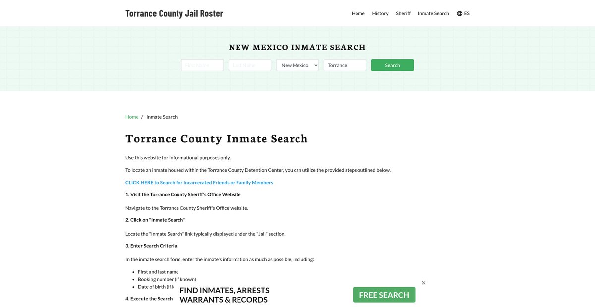 Preview of torrancecountyjail.org