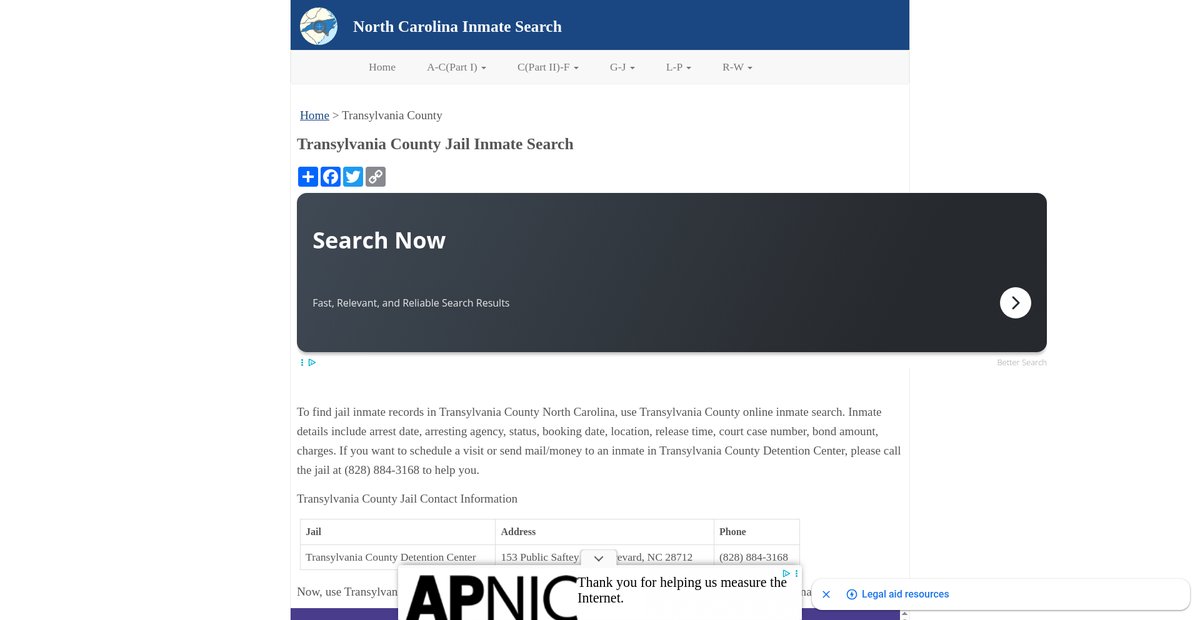 Preview of inmatesearchnc.org