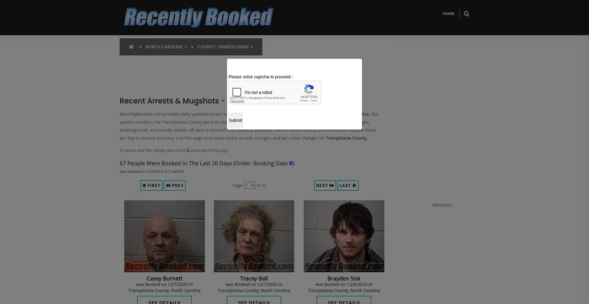 Preview of recentlybooked.com