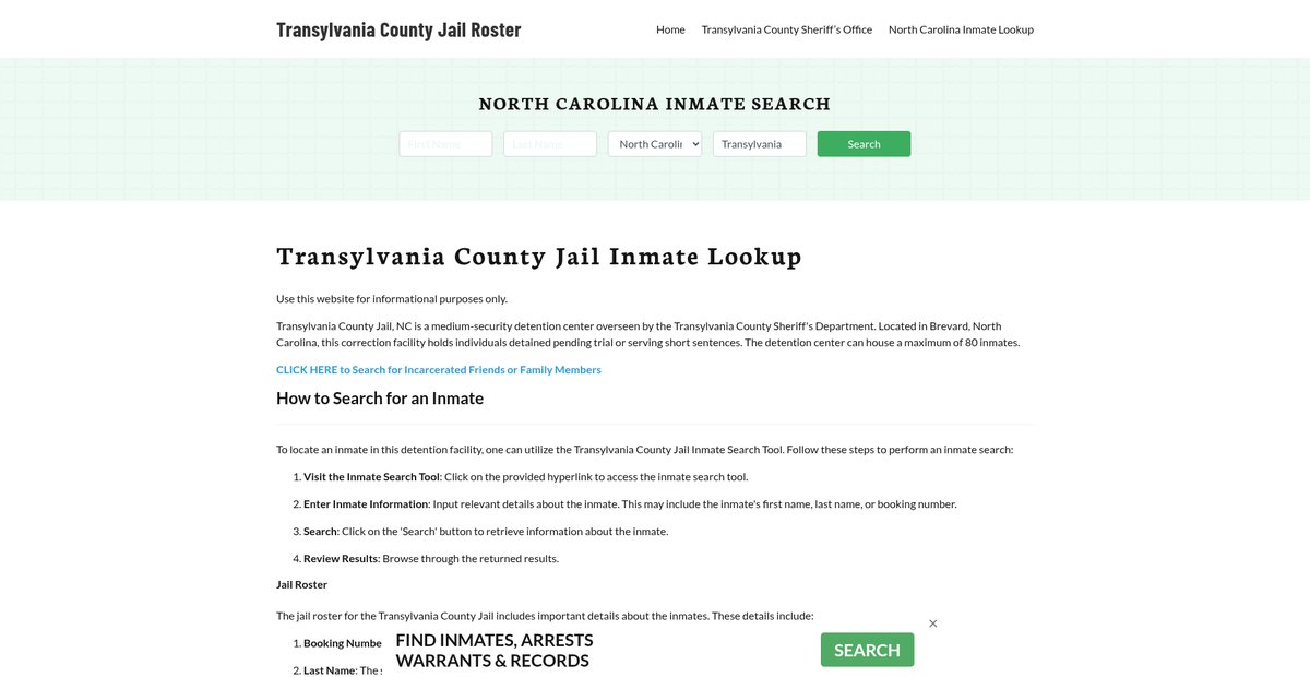 Preview of transylvaniacountyjail.org