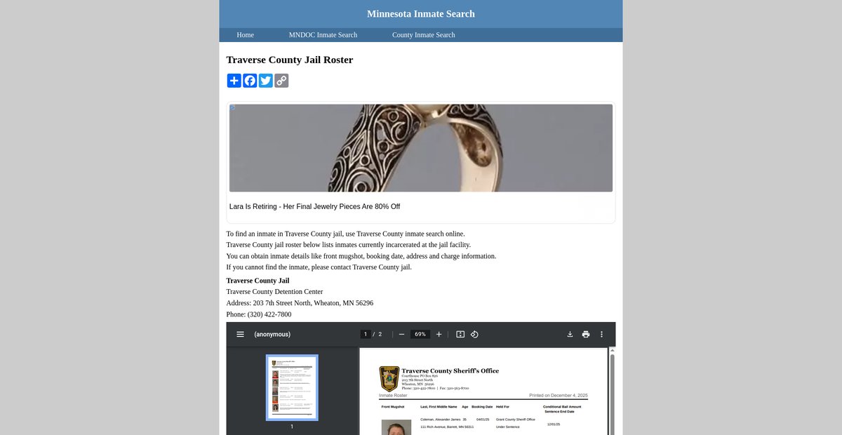 Preview of inmatesearchminnesota.org