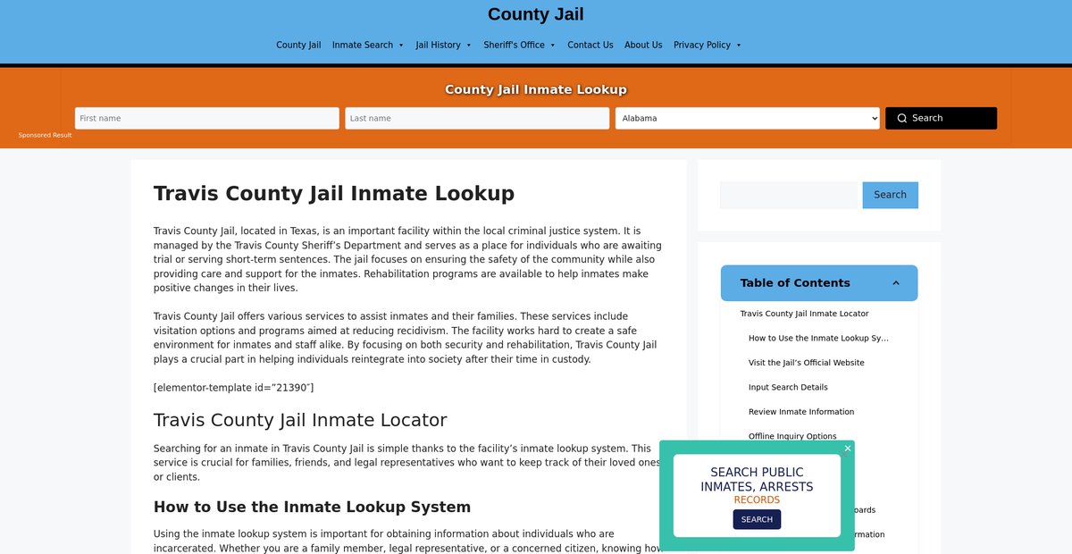 Preview of travis.countyjail.org