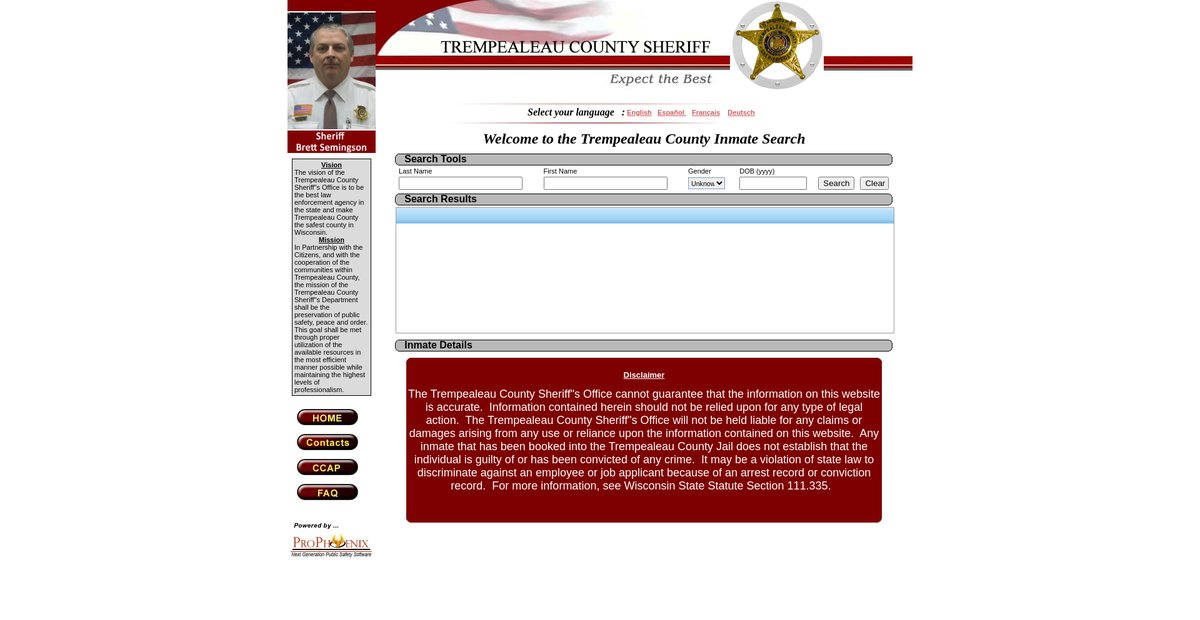 Preview of ch.co.trempealeau.wi.us