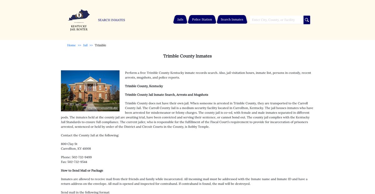 Preview of kentuckyjailroster.com