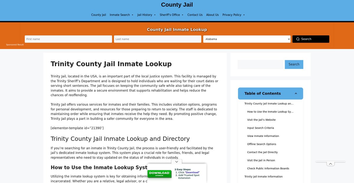 Preview of trinity.countyjail.org