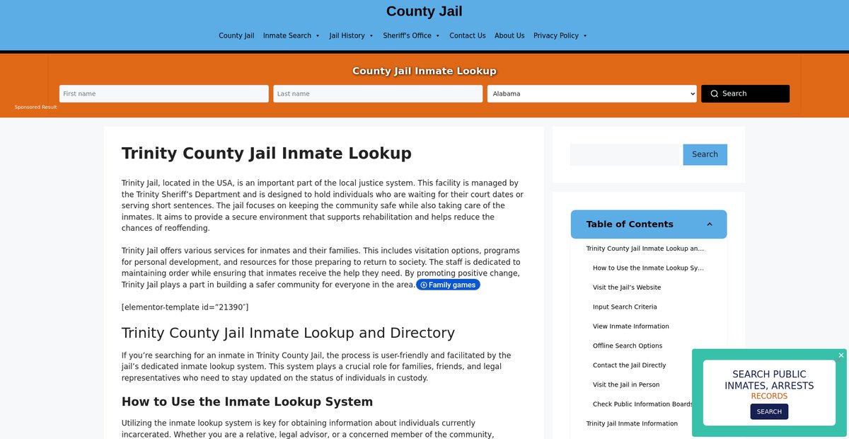 Preview of trinity.countyjail.org