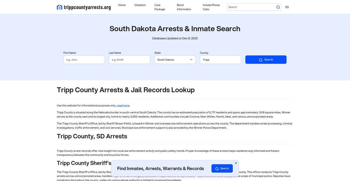 Preview of trippcountyarrests.org