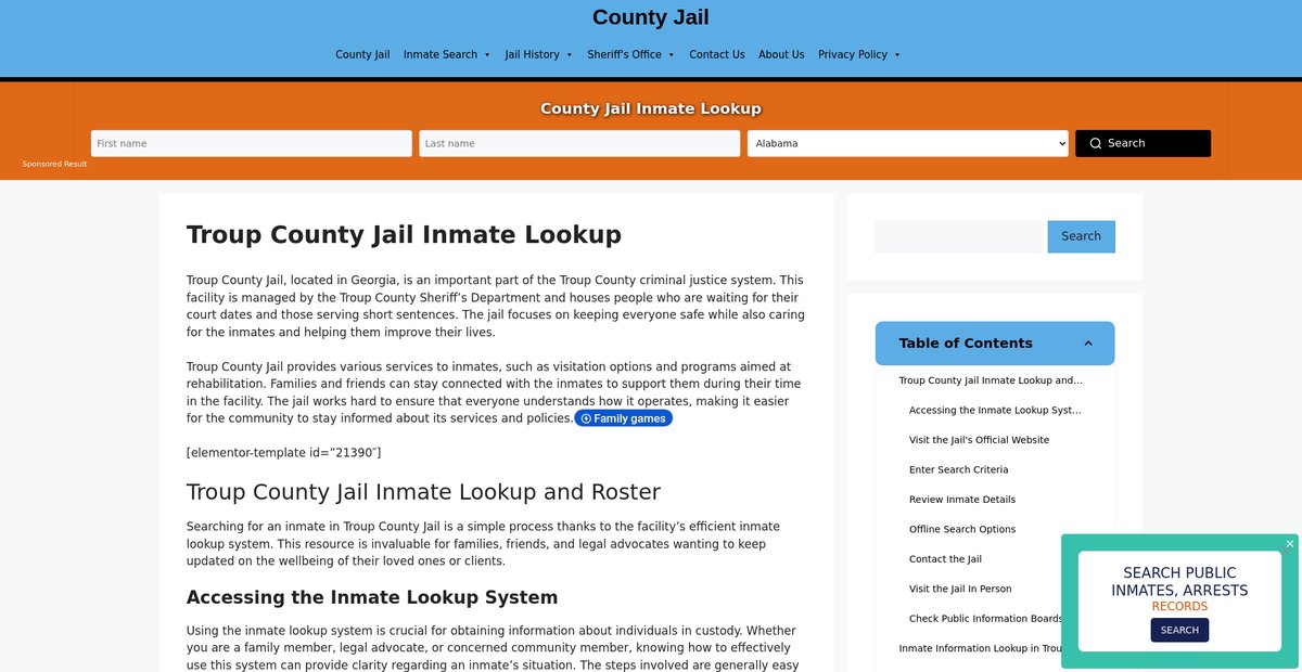 Preview of troup.countyjail.org