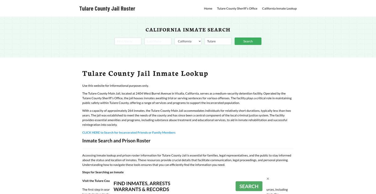 Preview of tularecountyjail.org