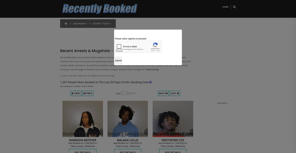 Preview of recentlybooked.com