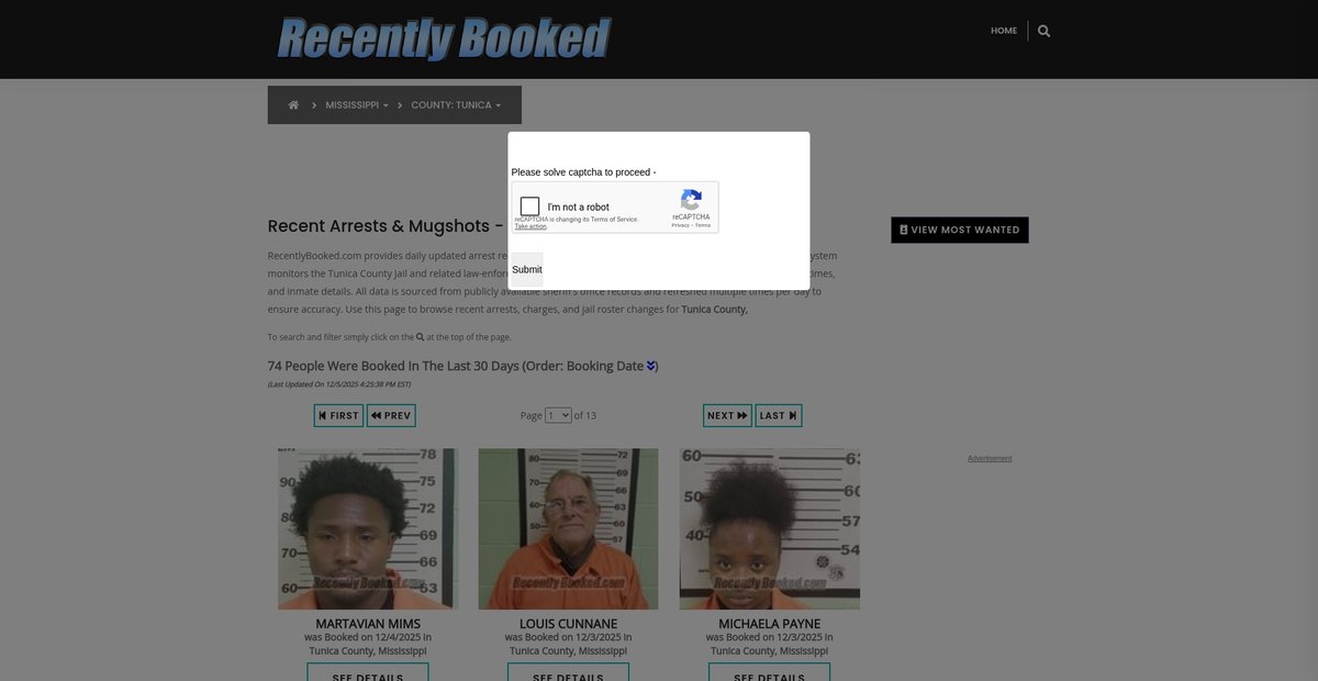 Preview of recentlybooked.com