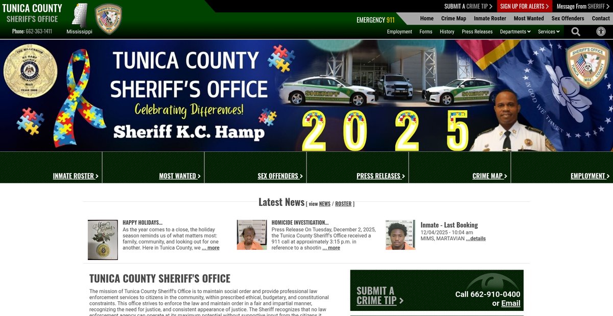 Preview of tunicamssheriff.com