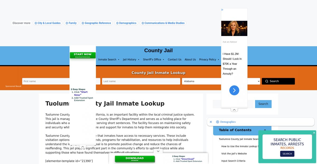 Preview of tuolumne.countyjail.org